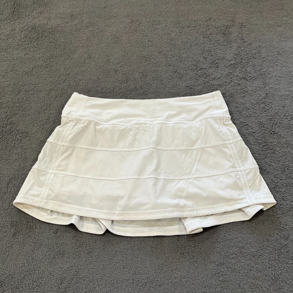 Lululemon White Athletic Tennis Golf Pace Rival Mini Skirt Women's Size 6